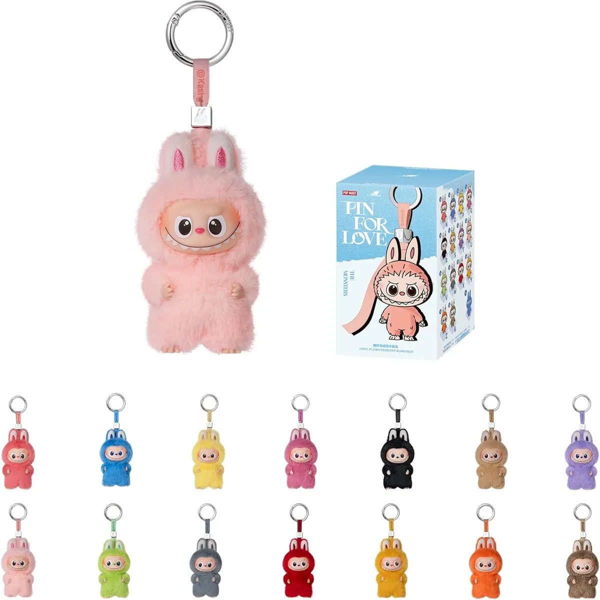 POP MART THE Monster LABUBU Pin for Love (N-Z) Blind Box, Single Box | Mystery Box Keychain – Vinyl Plush Pendant, Bag Charms, Collectible Holiday & Birthday Gift for Kids & Adults, Single Box