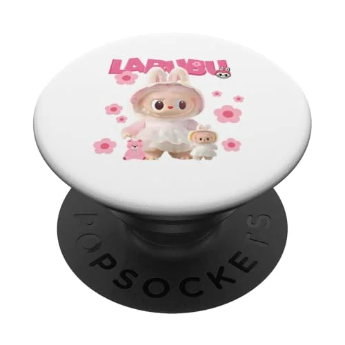 搞笑 Labubu 爱好者 可爱 Labubu 怪物 粉色 PopSockets 粘性 PopGrip