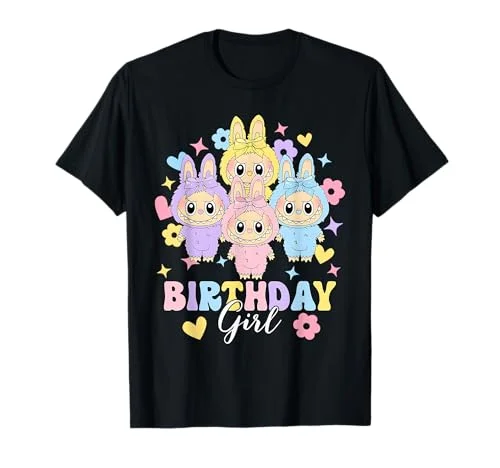 Happy Birthday Shirt Girls Kids Teens Labubu Bday Decortion T-Shirt