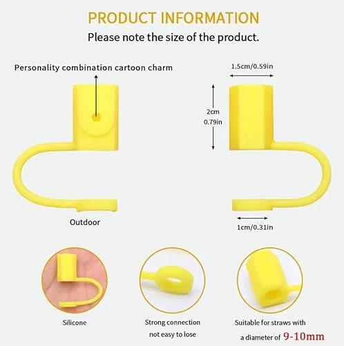 Cartoon Labubu Straw Cover Cap 10MM Drink Straw Plug Reusable Splash Proof Drinking Cup Accessories Home Party Gift Cute Adorable 1 piece pink standing
