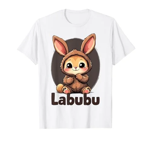 T-shirt Labubu Marron Mème Drôles de Monstres Mignon