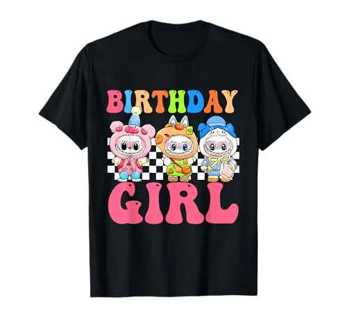 Happy Birthday Shirt Girls Kids Teens Labubu Bday Decortion T-Shirt