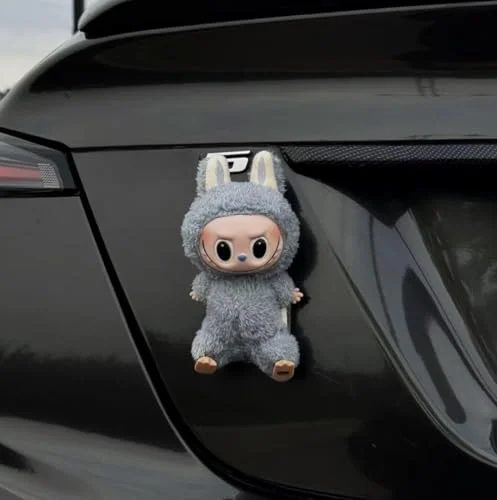 Labubu Car Ornaments - Labubu car Tail Pendant - car Exterior Decoration - Firmly Attached (C)