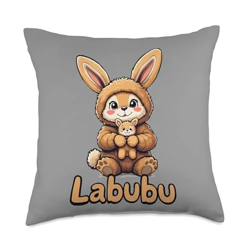 Labubu Adorable Bunny Companion Labubu Throw Pillow