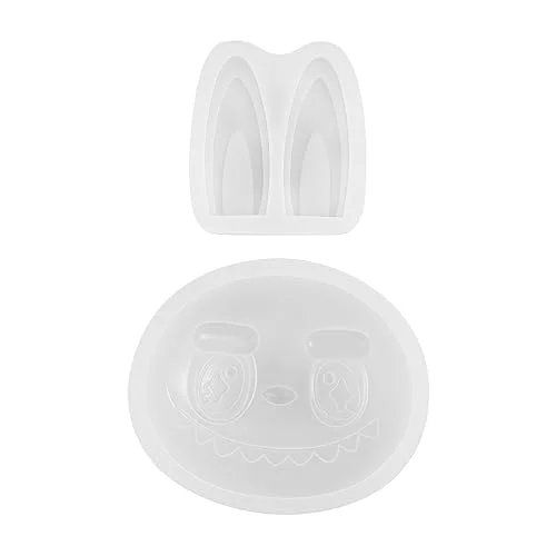 Labubu Silicone Chocolate Mold for Birthday Cakes -Cavity Cute Face Fondant Toppers, Non-Stick Baking Tools for Cupcakes DIY (Small/Suitable for 2-inches)