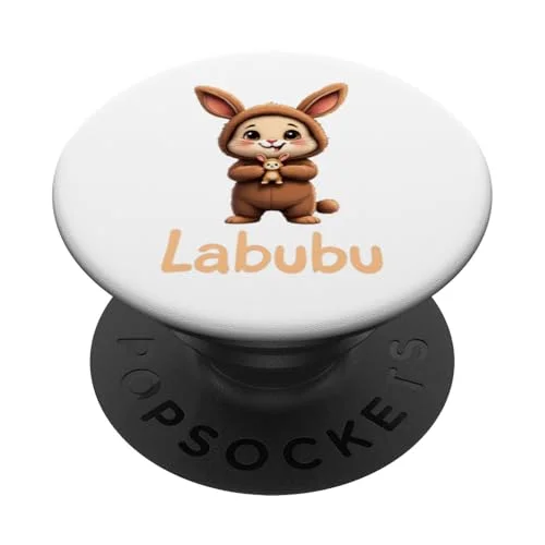 Labubu Cute Funny Monsters Brown Design PopSockets Adhesive PopGrip