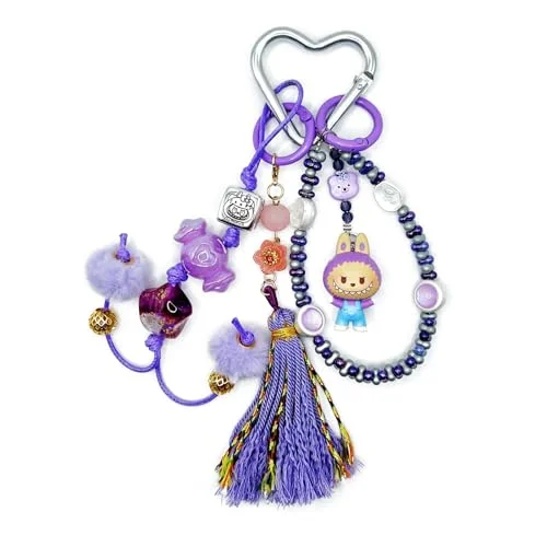 popmart labubu handmade unique design key wristlet for women - exquisite workmanship bright colors keychain, mobile phone charm, backpack pendant - limited edition