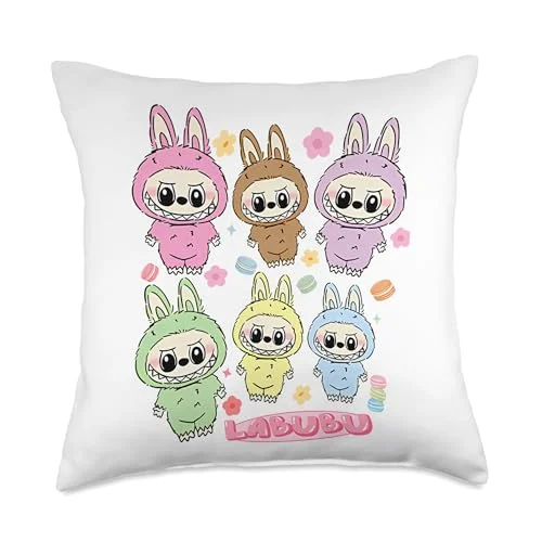 Funny Labubu Lover Cute Labubu The Monsters Women Throw Pillow