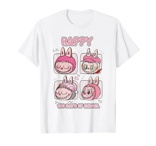 Labubu 100 Days Of School Cute Meme Funny T-Shirt