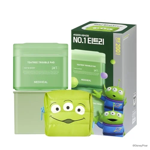 MEDIHEAL Madecassoside Toner Pads [Disney Pixar Edition]-Centella Asiatica to Improve Uneven Skin Tone - Vegan Face Gauze, Full Size 100 + Refill 100 (Teatree, 200 Pads)