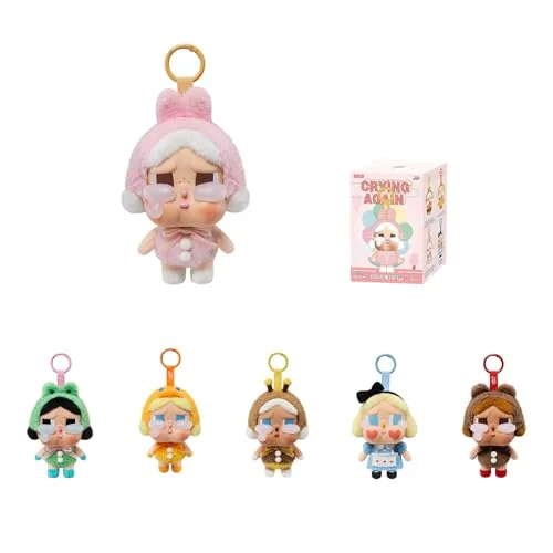 POP MART Crybaby Tears Factory 系列 - 膠面絨毛盲盒,Crybaby 盲盒公仔,隨機設計可動人偶收藏玩具家居裝飾,節日生日禮物,單盒