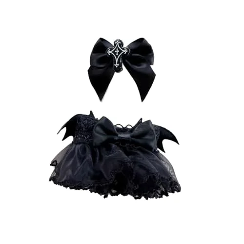 2pcs Princess Dress with Bow Hairpin for Labubu, Costume Accessory Casual Outfits for 5.9-6.7in Dolls Dress Up