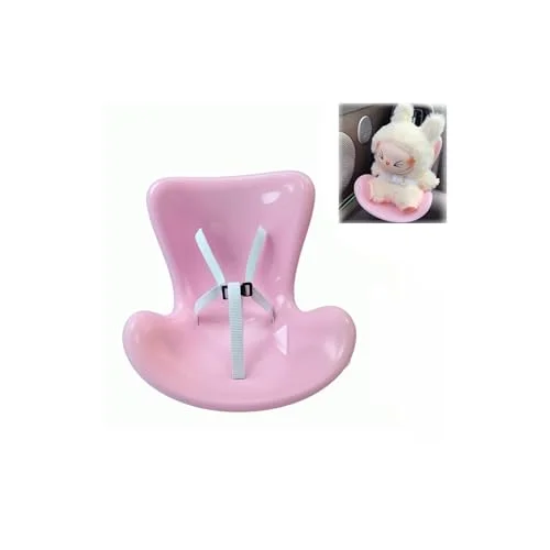 Siège Auto Labubu Mignon, Accessoires de Voiture Labubu, Décoration de Ventilation de Voiture pour Présentation Labubu, Canapés en Plastique pour Décoration de Voiture, Accessoires de Décoration Intérieure de Voiture Mignons Ornements de Bureau (Rose)