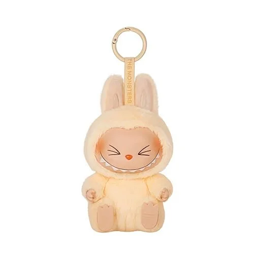 HQDZSZ Labubu Plush Keychain - Soft & Cute Collectible Keyring for Bags, Backpacks & Keys - Adorable Gift & Home Decor Accessory (Yellow)
