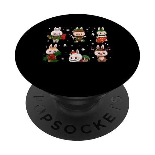 Cute Xmas Labubu Lover Labubu The Monsters Christmas Santa PopSockets Adhesive PopGrip