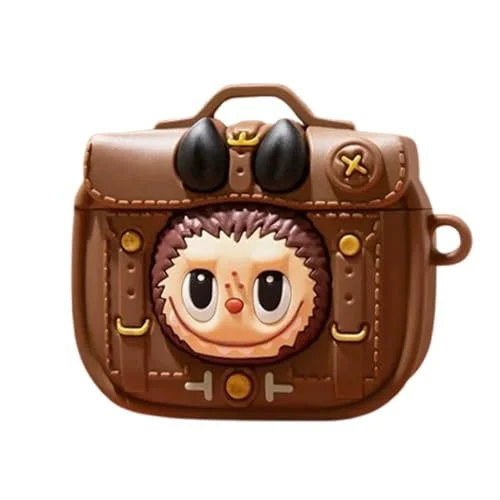 GCVXRUD Case for AirPods 4 Wireless Earbuds (2024) with Carabiner, Soft Silicone Skin Compatible with Apple Airpods 4 Protective Funny Cute 3D Cartoon Cover (Labubu)