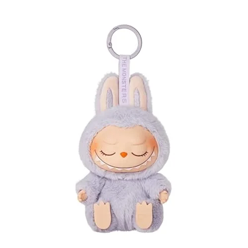 Metuiu Labubu Keychain Decoration Keychain for Bag, Backpacks&Key, Collection Cute Plush Gift, Pendant Gifts (Purple)