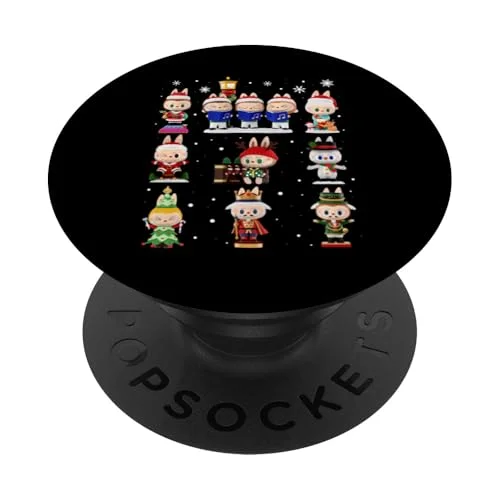 Happy Xmas Labubu Lover Cute Labubu The Monsters Christmas PopSockets Adhesive PopGrip