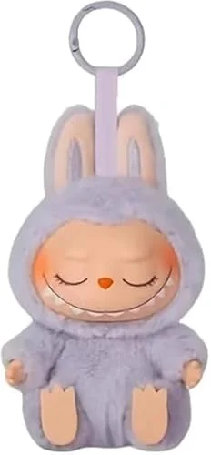 YGBrand Labubu Keychain,Cute Plush Keychain,Monster home decoration Collection keychains,Doll Hanging Backpack Hanging Pendant Gifts (Purple Ⅰ)