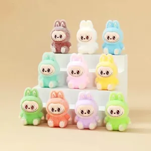 Mini Labubu Plush Ornaments,10pcs Labubu Office Desk Decorations,Cute Tiny Labubu Stuffed Animal(Style B)