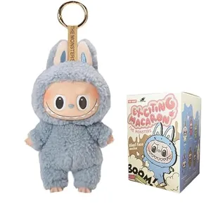 Labubu Keychain 6.67IN, Cute Blue Labubu Doll Plush Keychain, Collection Toy Monster Series Keychains, Labubu Accessories Hanging Pendant for Backpack, Car, Bag