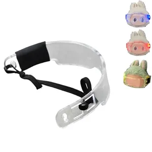 Mrwtesio Lububu Doll Decoration - 17 Cm Labubus Dolls Led Glasses, Light Up 3 Colors and 5 Modes, Suitable for Various Labubu Doll Dress Up Accessories