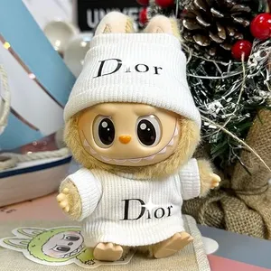 Labubu Clothes for 17cm Doll(NO Doll) - Handcrafted Crochet Set, Clothes for Labubu Macaron Monster Series, Premium Labubu Outfit with Accessories, Stylish Labubu Clothes for Home Collection Doll