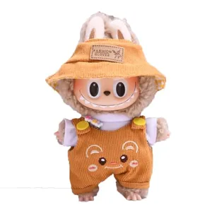 Labubu Clothes for Dolls - Handcrafted Crochet 3-Piece Set for 17cm Dolls, Clothes for Labubu, Premium Labubu Outfit with Accessories, Stylish Labubu Clothes for Dolls 2025040501 (Yellow)