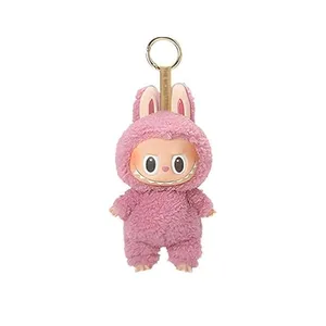 XUYQAWUM Labubu Keychain Cute Plush Keychain Doll Hanging Backpack Hanging Pendant Gifts (Pink)