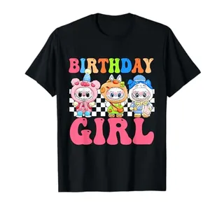 Happy Birthday Shirt Girls Kids Teens Labubu Bday Decortion T-Shirt