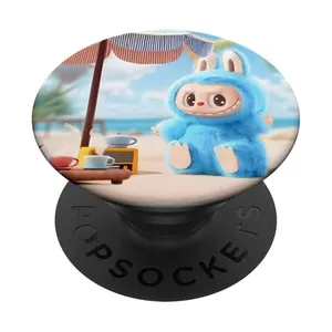 Labubu Beach Tea Cute Art Kawaii Summer Gift PopSockets Adhesive PopGrip