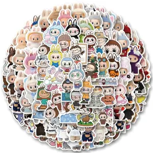 100pcs Labubu Cartoon Stickers GMVAESKY for Water Bottle Luggage, Motorcycle, Skateboard Helmet, Refrigerator, Bicycle Sticker