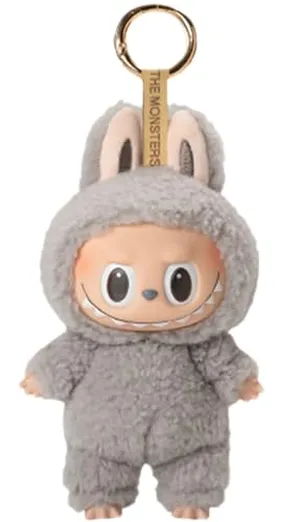 GOAZCD Labubus Plush Keychain - Adorable Collectible Pendant for Bags Keys Modern Home Decoration Stress-Relieving Accessory (V1-sesame Bean)