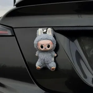 Labubu Car Ornaments - Labubu car Tail Pendant - car Exterior Decoration - Firmly Attached (C)
