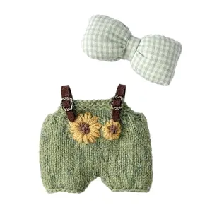 Doll Clothes for Labubu – Handmade Labubu Clothes Outfit 17cm Labubu Dolls bow Accessories Set No Doll (sunflower)