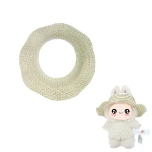 DYD35I Designer Labubu Straw Hat - Miniature Beach Sun Hat for Adult Collectors, Summer Vacation Photo Prop & Display Accessory, Not a Toy