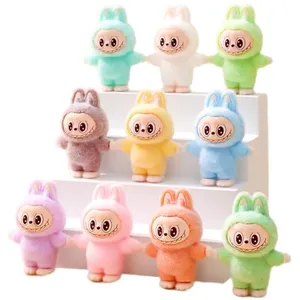 Itonfornia Labubu Mini Figure Ornaments 10Pcs Set, Little Plush Cute Cartoon Funny Rabbit Monster Party Decoration for Office Home Desk DIY Accessories
