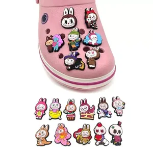 Labubu Shoe Charms 18Pcs for Shoe Accessories Sandals Bracelets Decoration Party Favor Shoe Decoration Charms for Shoes Bracelet Wristband Clog Sandals Party Favors Gifts Kids
