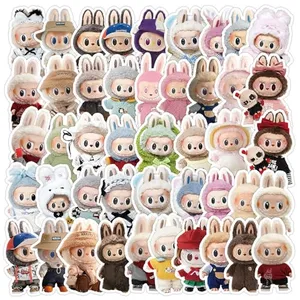 100 Pcs Labubu Cartoon Stickers for Teenagers Notebooks and Pencil Cases, Cool Labubu Waterproof Vinyl Stickers for Adults Girls Luggage Skateboard Mobile Phone Laptop Guitar Helmet