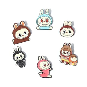 6PCS Labubu Brooches Merchs Gifts - Nordic Forest Elf Pattern Enamel Pins - Cute Accessories Jewelry for Women Men Fans