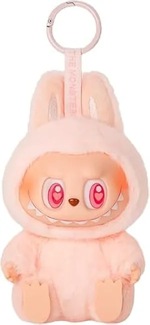 Kawaii Plush Doll Labubu Keychain, Cute Labubu Doll Plush Keychain, Collection Toy Monster Series Keychains, Labubu Accessories Hanging Pendant Decoration for Backpack, Car, Bag (Include Box)