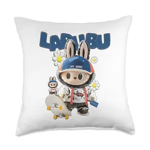 Funny Labubu Lover Cute Labubu Party Men Boy Throw Pillow