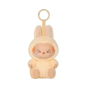 HQDZSZ Labubu Plush Keychain - Soft & Cute Collectible Keyring for Bags, Backpacks & Keys - Adorable Gift & Home Decor Accessory (Yellow)
