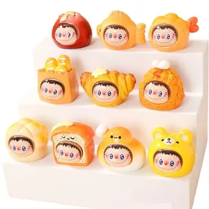 Itonfornia Labubu Mini Cute Ornaments 10PCs, Small Cartoon Decoration Figure for Home Office Desktop Decor DIY Accessories
