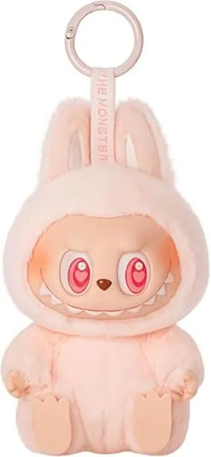 FAIGAU Keychain Backpacks Key Pendants, Labubu Plush Doll Pendant Hanging Decoration Keyring Card Gift, Stress-Relieving Accessory