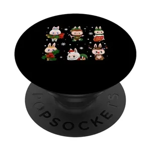 Cute Xmas Labubu Lover Labubu The Monsters Christmas Santa PopSockets Adhesive PopGrip
