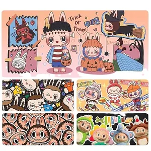 Cute Cartoon Mouse Pad for Labubu Pattern Rubber Mouse Mat Anti-Slip Desktop Decoration 35.4 * 16.8inch for Fans (22,900x400mm)