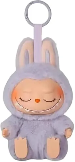 YGBrand Labubu Keychain,Cute Plush Keychain,Monster home decoration Collection keychains,Doll Hanging Backpack Hanging Pendant Gifts (Purple Ⅰ)